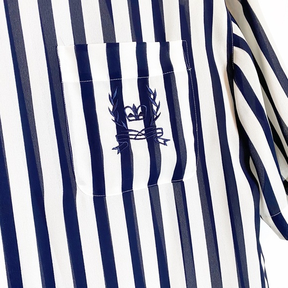 SALE 5/$25 Vintage ToTo n Ko Sheer Striped Nautical Blouse Large - Picture 2 of 5
